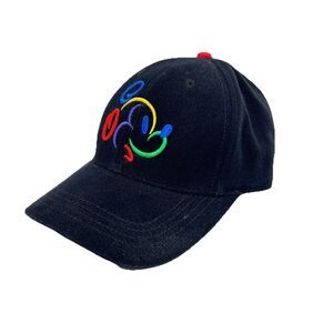 Mickey Mouse Walt Disney World Cap Embroidered Black Rainbow Strapback Hat